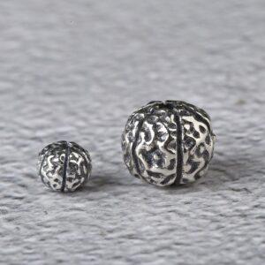 wrinkled skin bead, ball bead, spacer bead, s925 sterling silver, silver bead, oxidized silver bead