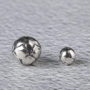lotus flower bead, ball bead, spacer bead, s925 sterling silver, silver bead, oxidized silver bead