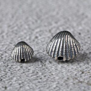 shell bead, spacer bead, s925 sterling silver, silver bead, oxidized silver bead