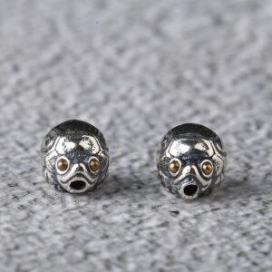 turtle bead, spacer bead, s925 sterling silver, silver bead, oxidized silver bead