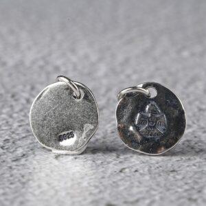 bird charm, eagle charm, round charm, s925 sterling silver, silver bead, silver charm, oxidized silver bead