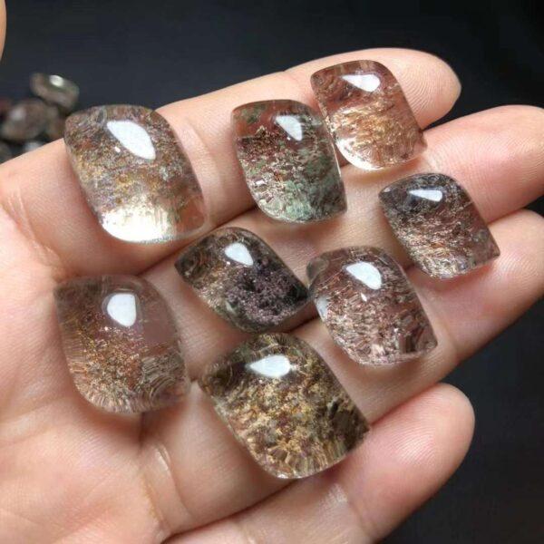 phantom quartz bead, parallelogram bead, clear bead, ring gemstone, pendant gemstone