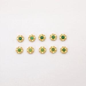bezel bead, hollow flower bead, jadeite bead, nephrite bead, green bead, sterling silver bead, gild bead, golden bead