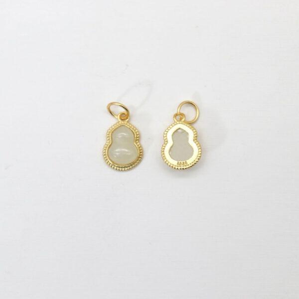 2pcs / 5 pcs small gourd charm, nephrite charm, white charm, sterling silver charm, gild bead, golden charm
