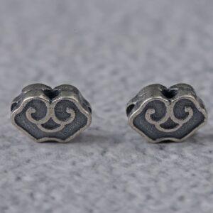 cloud bead, spacer bead, s925 sterling silver, silver bead, oxidized silver bead