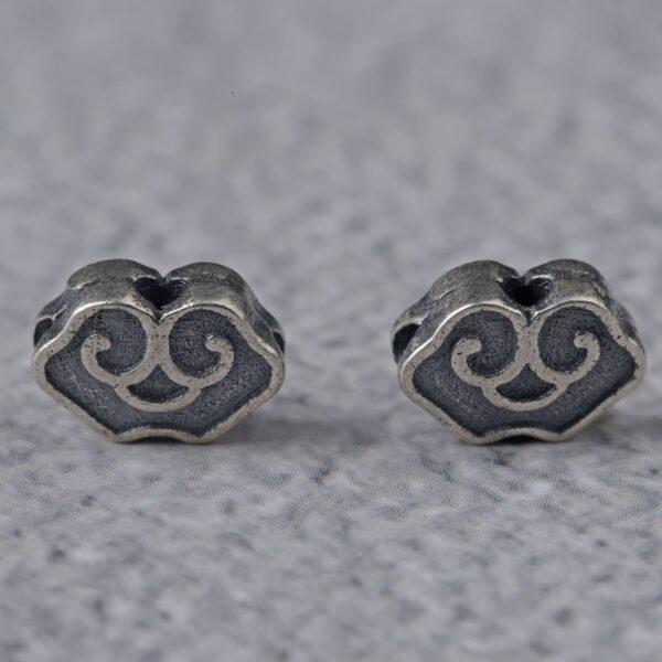 cloud bead, spacer bead, s925 sterling silver, silver bead, oxidized silver bead