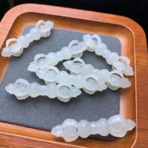 nephrite charm, pestle charm, jade charm, white bead, high quality bead, genuine bead, natural bead