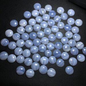 blue stripe agate bead, round bead, blue bead, bezel gemstone, ring gemstone, pendant gemstone