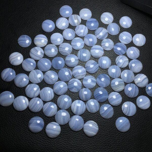 blue stripe agate bead, round bead, blue bead, bezel gemstone, ring gemstone, pendant gemstone
