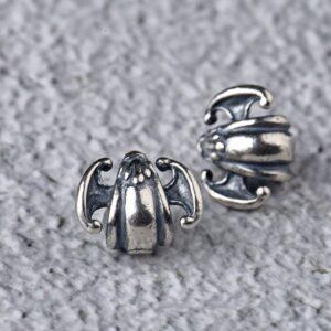 bat bead, ring bead, spacer bead, s925 sterling silver, silver bead, oxidized silver bead