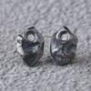 irregular stone shape bead, spacer bead, s925 sterling silver, silver bead, oxidized silver bead