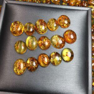 flower amber bead, oval bead, bezel gemstone, ring gemstone, pendant gemstone