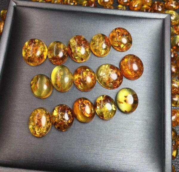 flower amber bead, oval bead, bezel gemstone, ring gemstone, pendant gemstone