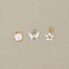 2pcs / 5 pcs flower charm, butterfly charm, shell charm, white charm, sterling silver charm, gild bead, golden charm