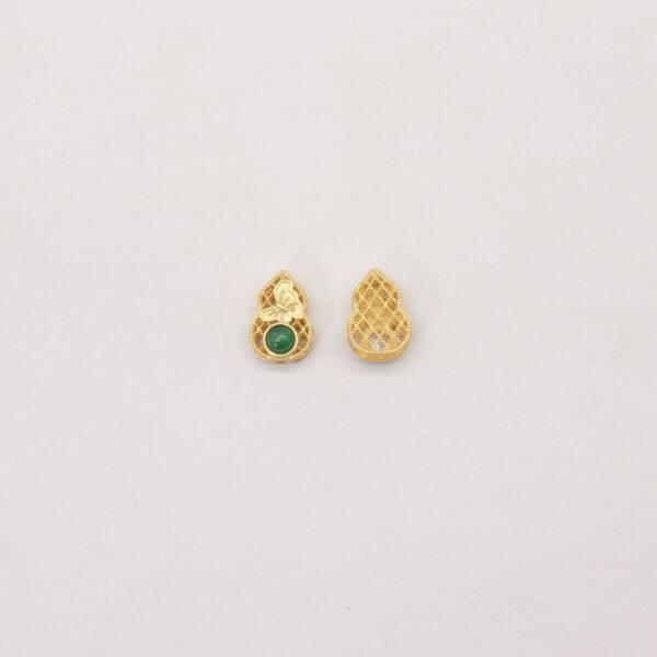 2pcs / 5 pcs bezel bead, gourd bead, jadeite bead, green bead, sterling silver bead, gild bead, golden bead