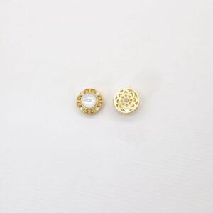 2pcs / 5 pcs bezel bead, round bead, shell bead, white bead, sterling silver bead, gild bead, golden bead