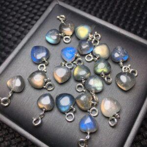 heart shape labradorite sterling silver charm