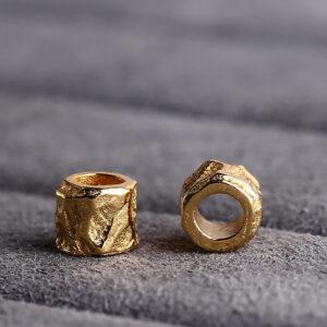 trunk bead, spacer bead, s925 sterling silver, silver bead, golden bead, gild bead