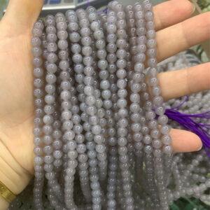 nephrite bead, round bead, whole strand bead, purple gray bead, jade bead, high quality bead, genuine bead, natural bead