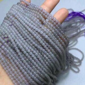 nephrite bead, round bead, whole strand bead, purple gray bead, jade bead, high quality bead, genuine bead, natural bead