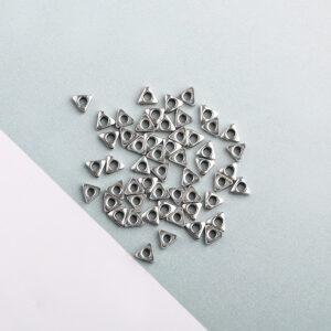 triangle bead, simple bead, spacer bead, s925 sterling silver, silver bead, oxidized silver bead