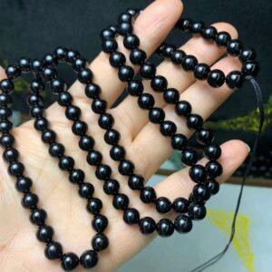 nephrite bead, round bead, whole strand bead, black bead, jade bead, high quality bead, genuine bead, natural bead