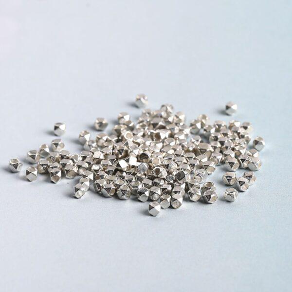 Octagonal bead, simple bead, spacer bead, s925 sterling silver, silver bead, oxidized silver bead