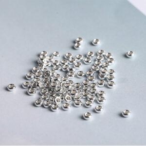 ring bead, donut bead, simple bead, spacer bead, s925 sterling silver, silver bead, bright silver bead