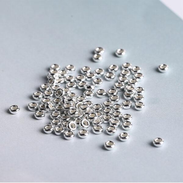 ring bead, donut bead, simple bead, spacer bead, s925 sterling silver, silver bead, bright silver bead
