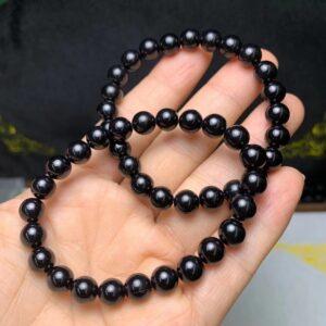 round beaded bracelet, nephrite bracelet, jade bracelet, black bracelet, genuine natural bracelet