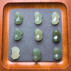 nephrite bead, pixiu bead, animal bead, jade bead, green bead, high quality bead, genuine bead, natural bead
