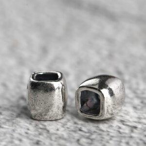 cuboid bead, spacer bead, s925 sterling silver, silver bead, oxidized silver bead
