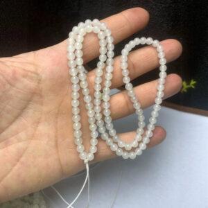 nephrite bead, round bead, whole strand bead, white bead, jade bead, high quality bead, genuine bead, natural bead