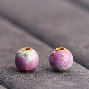 round bead, star bead, enamel bead, sterling silver bead, golden bead, gild bead