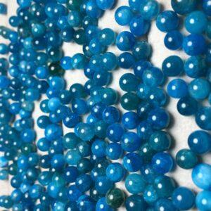 round bead, undrilled bead, blue apatite bead, blue bead