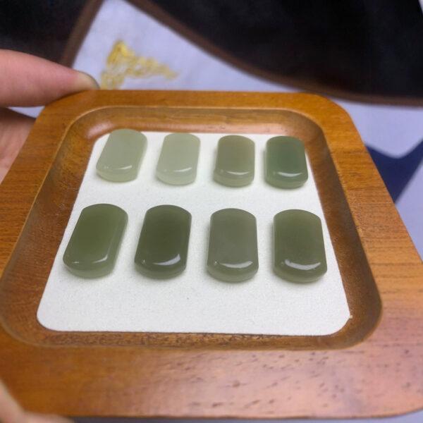 nephrite charm, simple rectangle charm, jade charm, green bead, high quality bead, genuine bead, natural bead - Image 2