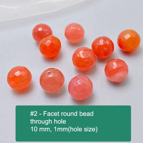 multi shapes bead, agate bead, agate charm, pink bead, orange bead, red bead - Image 3