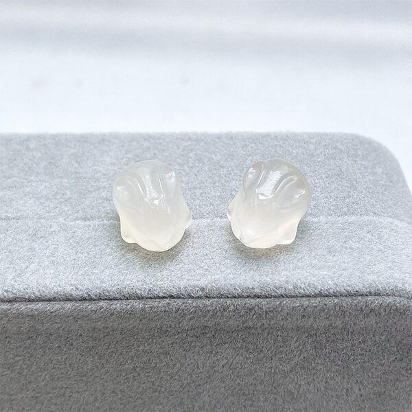 multi shapes bead, agate bead, agate charm, hazy white bead, hazy bead - Image 2