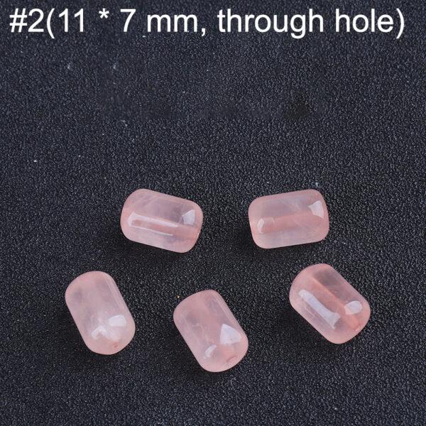 multi shapes bead, rose quartz bead, quartz charm, pink bead - Image 3