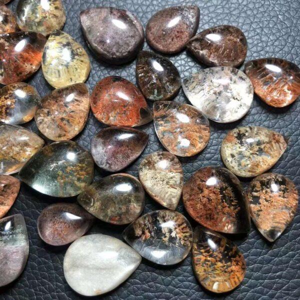 phantom quartz bead, droplet bead, teardrop bead, clear bead, ring gemstone, pendant gemstone - Image 2