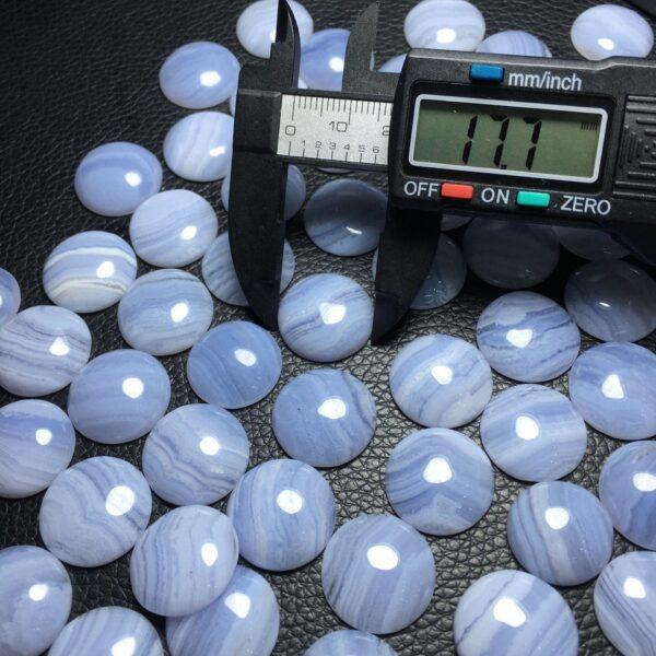 blue stripe agate bead, round bead, blue bead, bezel gemstone, ring gemstone, pendant gemstone - Image 2