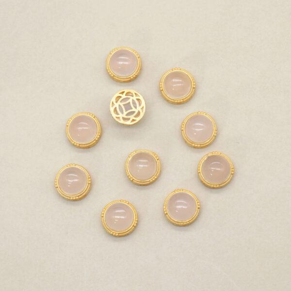 2pcs / 5 pcs  bezel bead, round bead, hazy white agate bead, sterling silver bead, gild bead, golden bead - Image 2