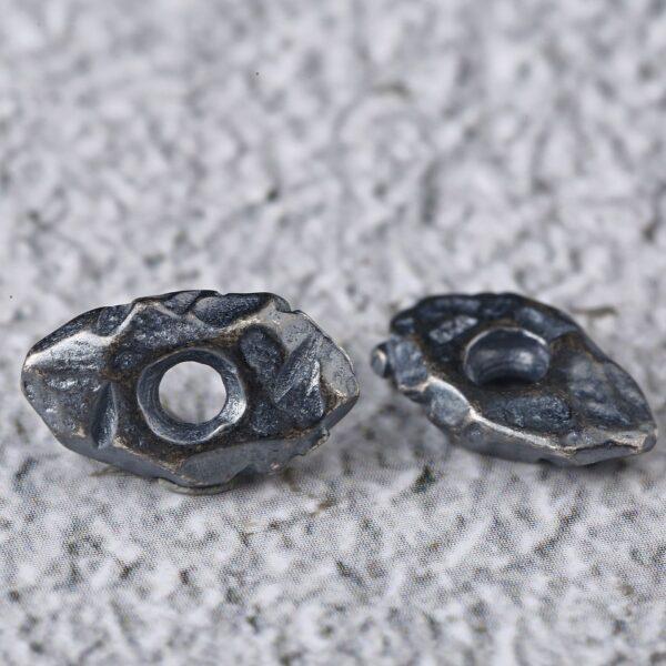 irregular stone shape bead, spacer bead, s925 sterling silver, silver bead, oxidized silver bead - Image 2