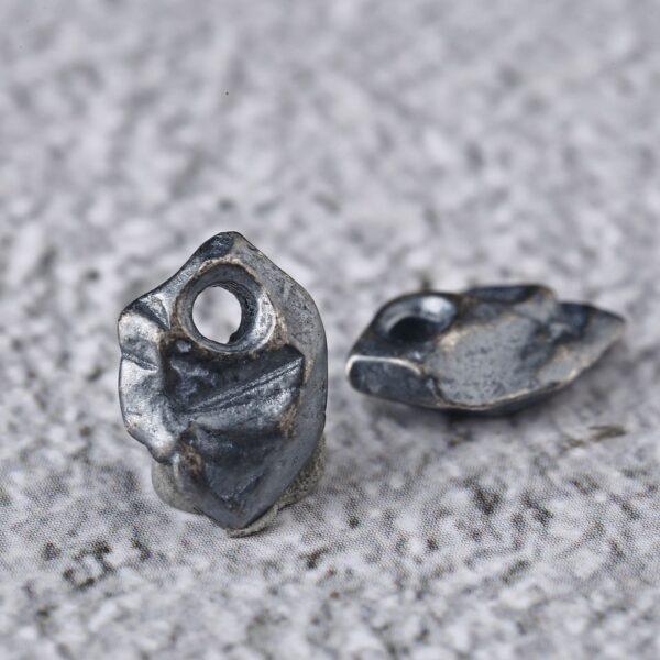 irregular stone shape bead, spacer bead, s925 sterling silver, silver bead, oxidized silver bead - Image 2