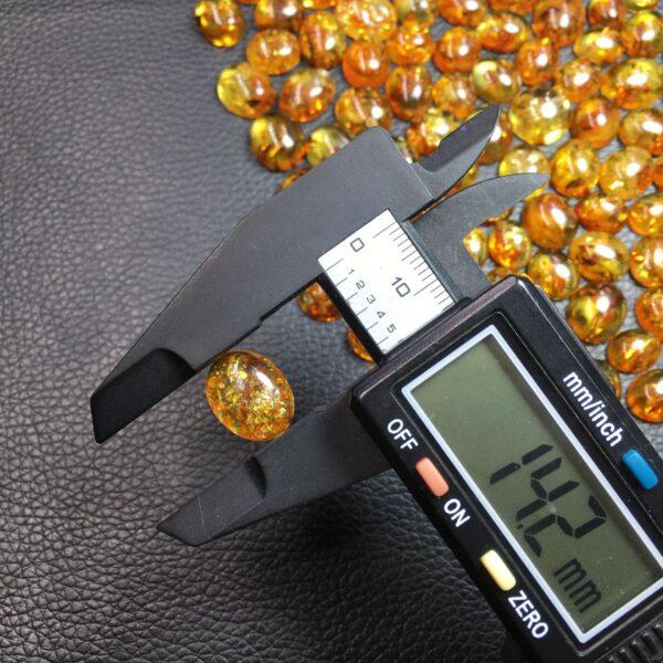 flower amber bead, oval bead, bezel gemstone, ring gemstone, pendant gemstone - Image 2