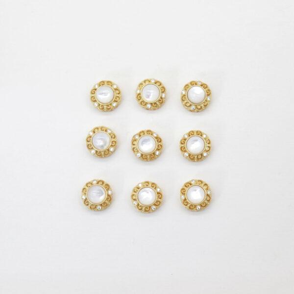 2pcs / 5 pcs bezel bead, round bead, shell bead, white bead, sterling silver bead, gild bead, golden bead - Image 2
