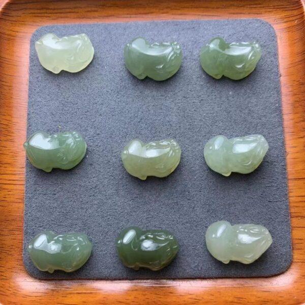 nephrite bead, pixiu bead, animal bead, jade bead, green bead, high quality bead, genuine bead, natural bead - Image 2