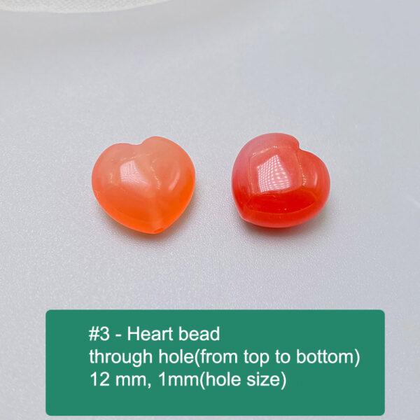 multi shapes bead, agate bead, agate charm, pink bead, orange bead, red bead - Image 4