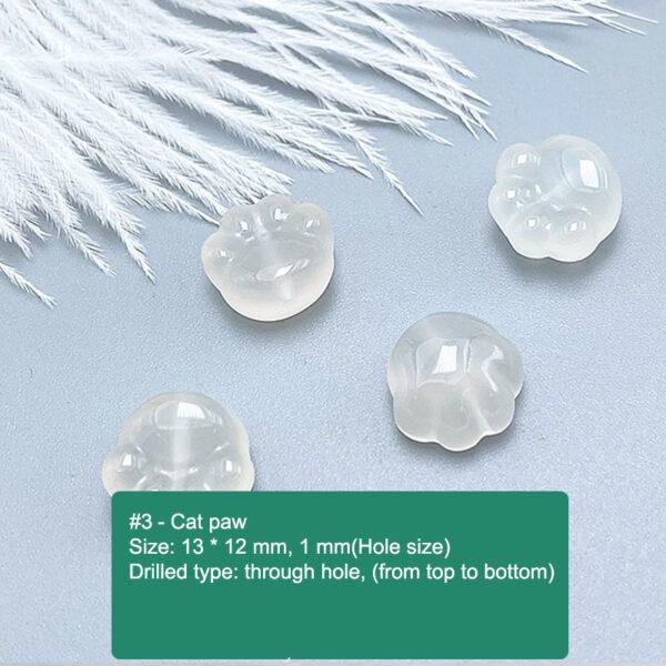 multi shapes bead, agate bead, agate charm, hazy white bead, hazy bead - Image 5