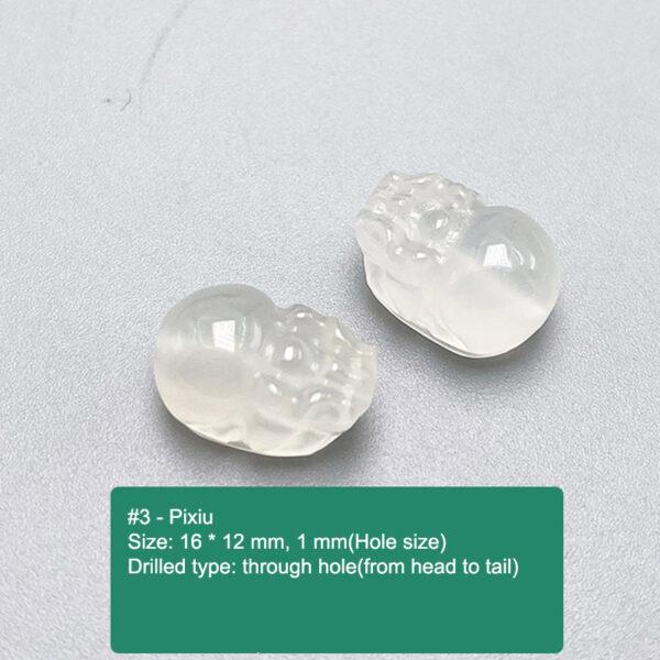 multi shapes bead, agate bead, agate charm, hazy white bead, hazy bead - Image 4